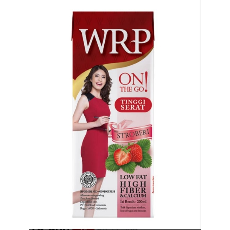 

WRP On the go susu cair tinggi serat dan rendah lemak rasa strawberry low fat 200 ml