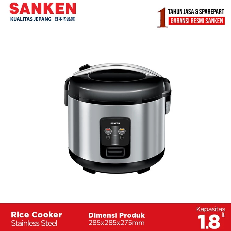 Sanken SJ1999 Rice Cooker / Magic Com 1.8 Liter 3 in 1 BONUS Gelas Ukur dan Sendok Nasi