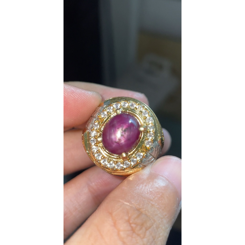 Cincin Natural Ruby Star Mozambique