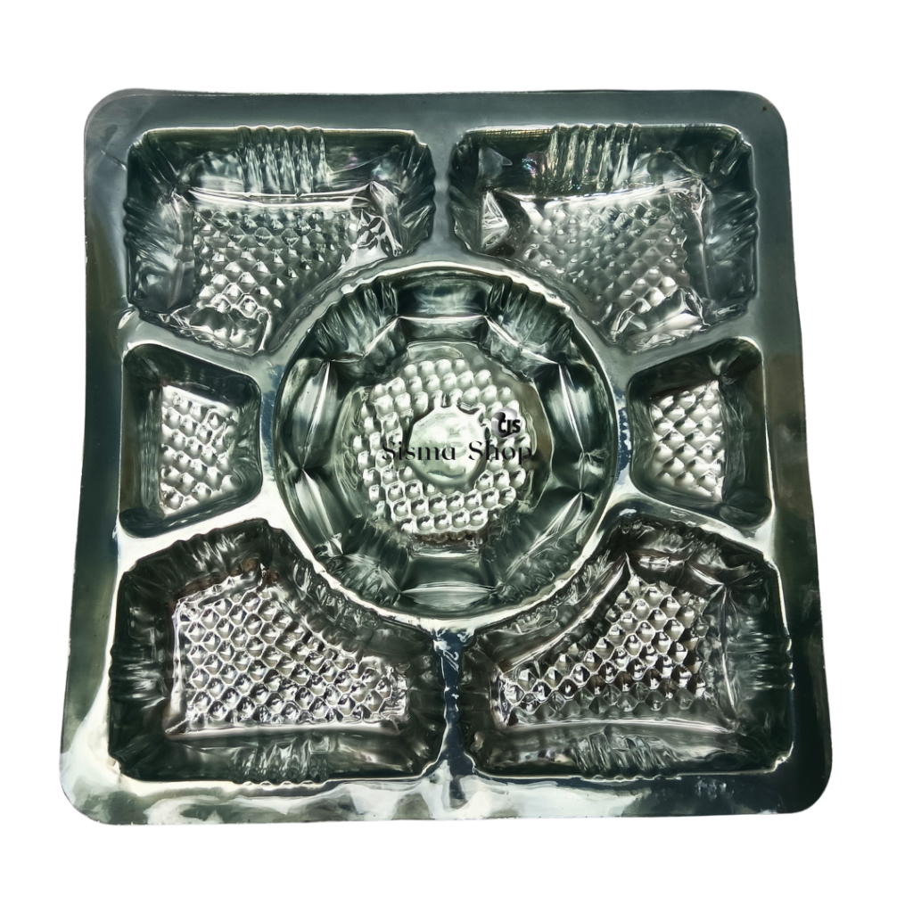 Mika Kotak Alas Dalaman Dus Nasi Box Sekat 7 Uk 20x20 cm Bening