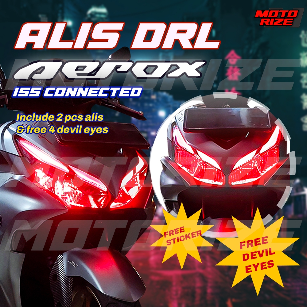 LAMPU ALIS NEW AEROX CONNECTED BONUS DEMON EYES NEW AEROX 2021 2022 2023 LAMPU VARIASI LAMPU SENJA L
