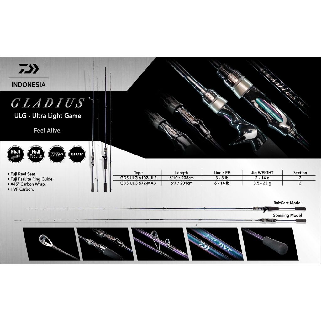 ROD DAIWA 24 GLADIUS ULTRA LIGHT GAME (ULG)