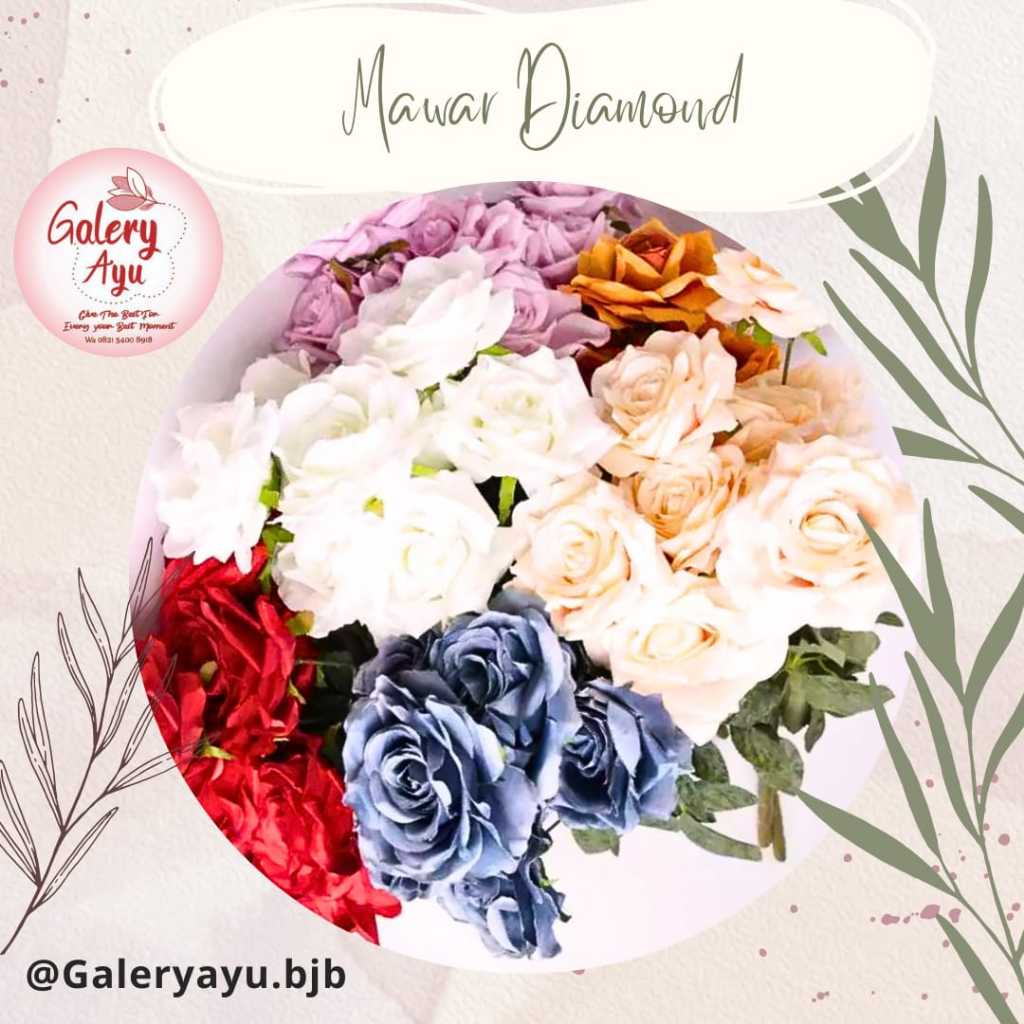 Bunga Mawar Diamond Artificial/ Rose Diamond Artificial/ Bunga MAwar Premium