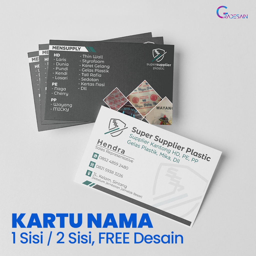 

KARTU NAMA 1 / 2 SISI FREE DESIGN (Include Box)