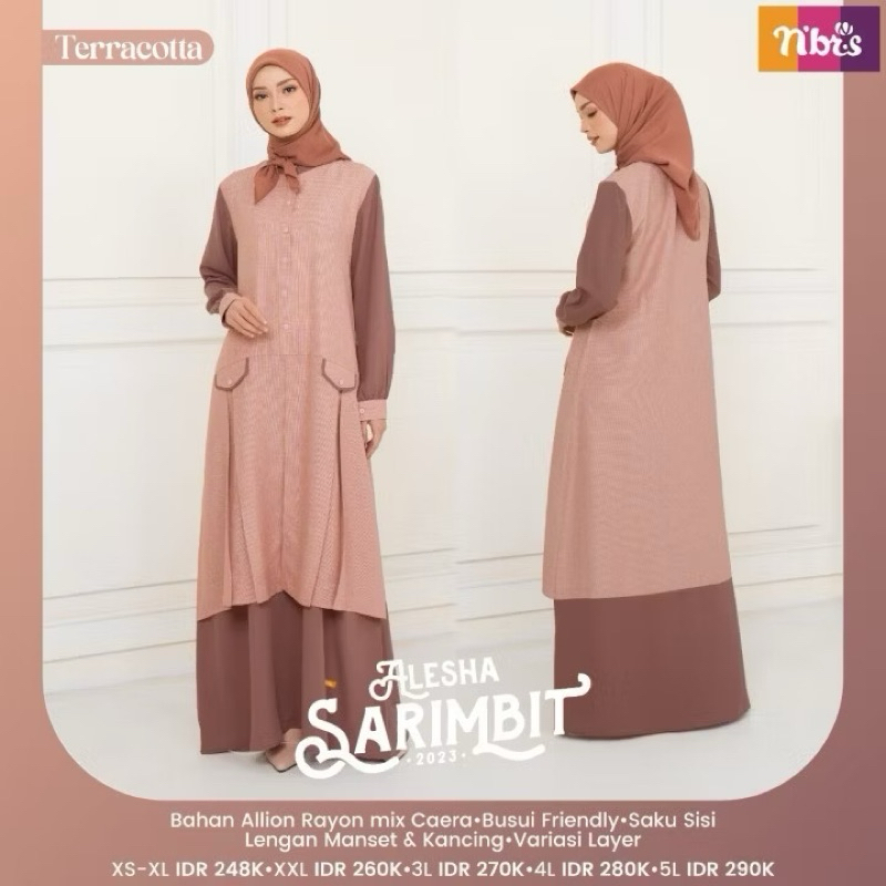 Gamis alesha - Gamis nibras - gamis modern - alesha terracotta