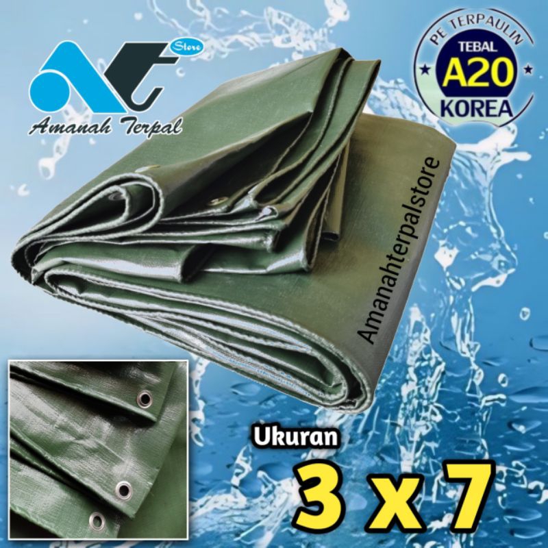 terpal plastik A20 Korea ukuran 3x7 meter waterproof tebal dan kuat