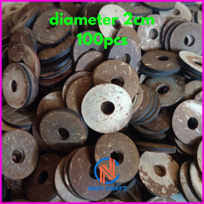 kancing batok kelapa diameter 2cm lubang 1 | kancing baju tempurung kelapa |diameter 20mm lubang sat