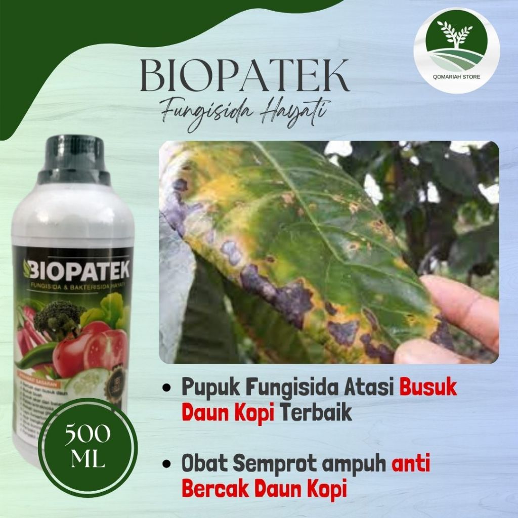 obat busuk daun kopi terbaik - BIOPATEK 500ML - Fungisida bercak daun kopi terampuh - Obat kuning da
