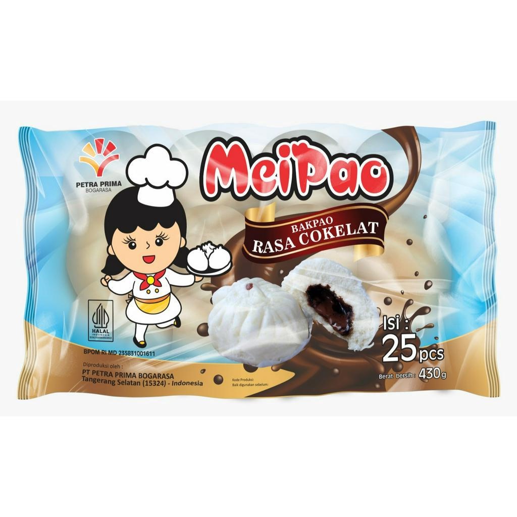 

Meipao COKLAT Bakpao Mini Pao Rasa Coklat 510gram isi 30pcs (lebih banyak dari merk satunya yg cuma 460gram)