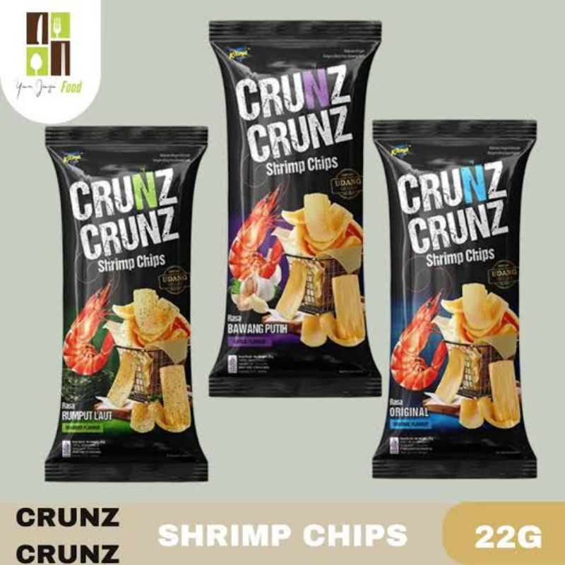 

CRUNZ SHRIMP CHIPS SNACK UDANG RASA RUMPUT LAUT | ORIGINAL | BAWANG PUTIH NETTO 10 PCS