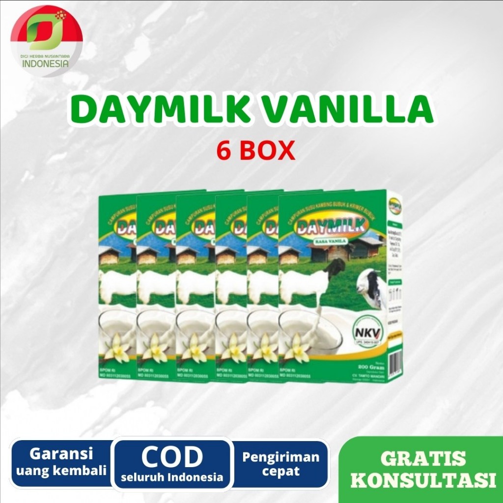 

DAYMILK VANILLA | Susu Kambing Etawa untuk Menjaga Kesehatan Tulang & Pernafasan | 6 BOX