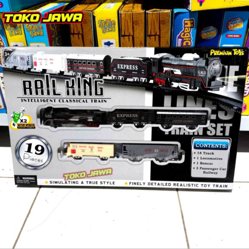 Mainan anak kereta api rel rail king train set - Rail king 18pcs