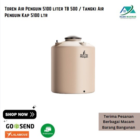 Toren Air Penguin 5100 liter TB 500 / Tangki Air Penguin Kap 5100 ltr