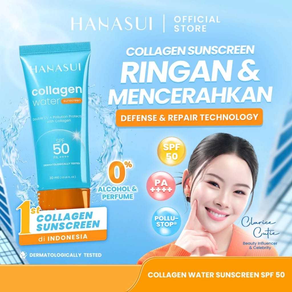 HANASUI Collagen Water Sunscreen SPF50 PA++++ UV 30ml - Sunscreen Hanasui