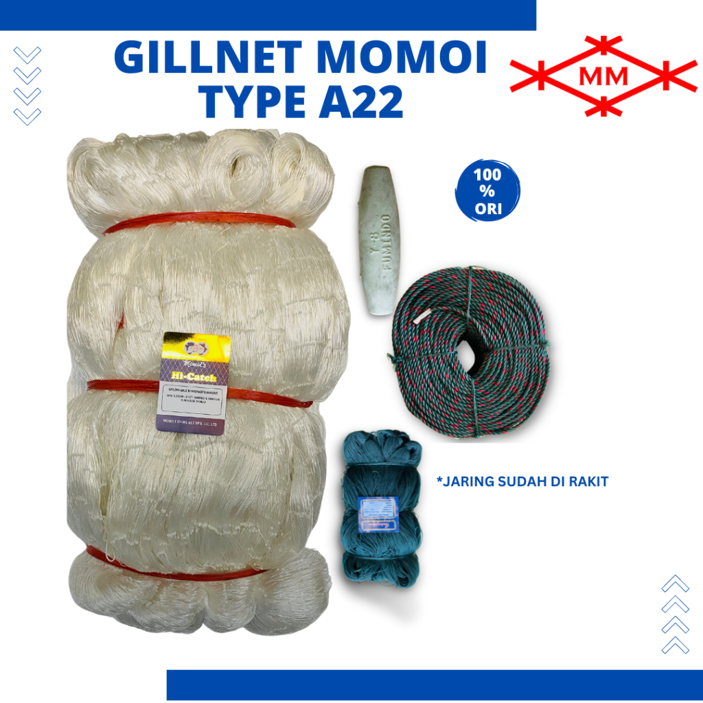 Momoi/Momoy Jaring Ikan Gillnet Milenium 3 inch 8 ply 140MDx100Yds