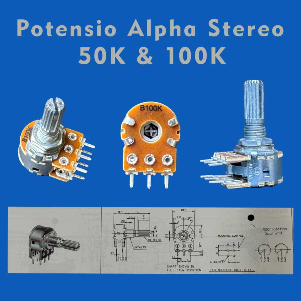 POTENSIO ALPHA STEREO 50K 100K