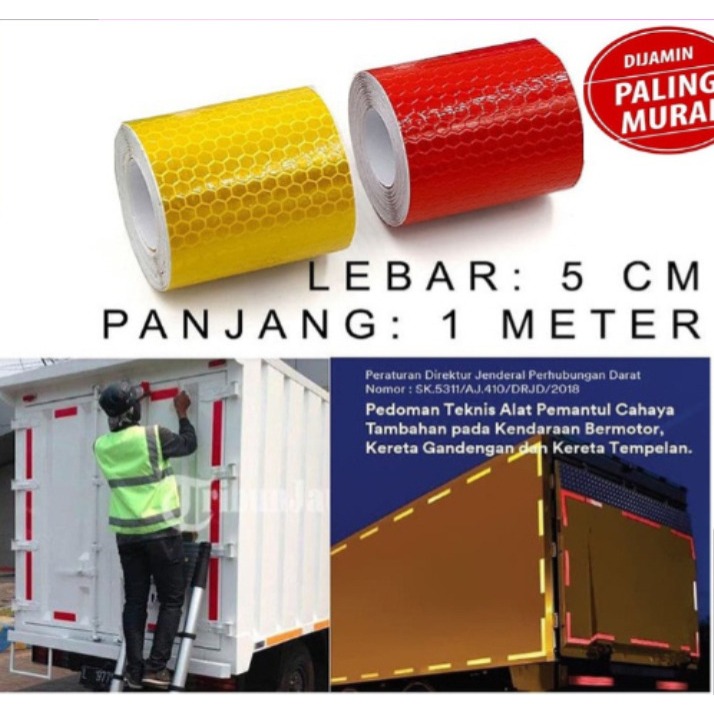 STIKER KIR DISHUB MOBIL BOX STICKER REFLECTOR UJI KIR DIAMOND GRADE