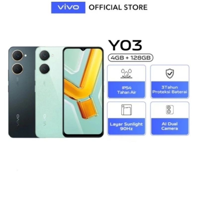 HP VIVO Y03 4/128 GB - VIVO Y 03 RAM 4GB ROM 128GB GARANSI RESMI