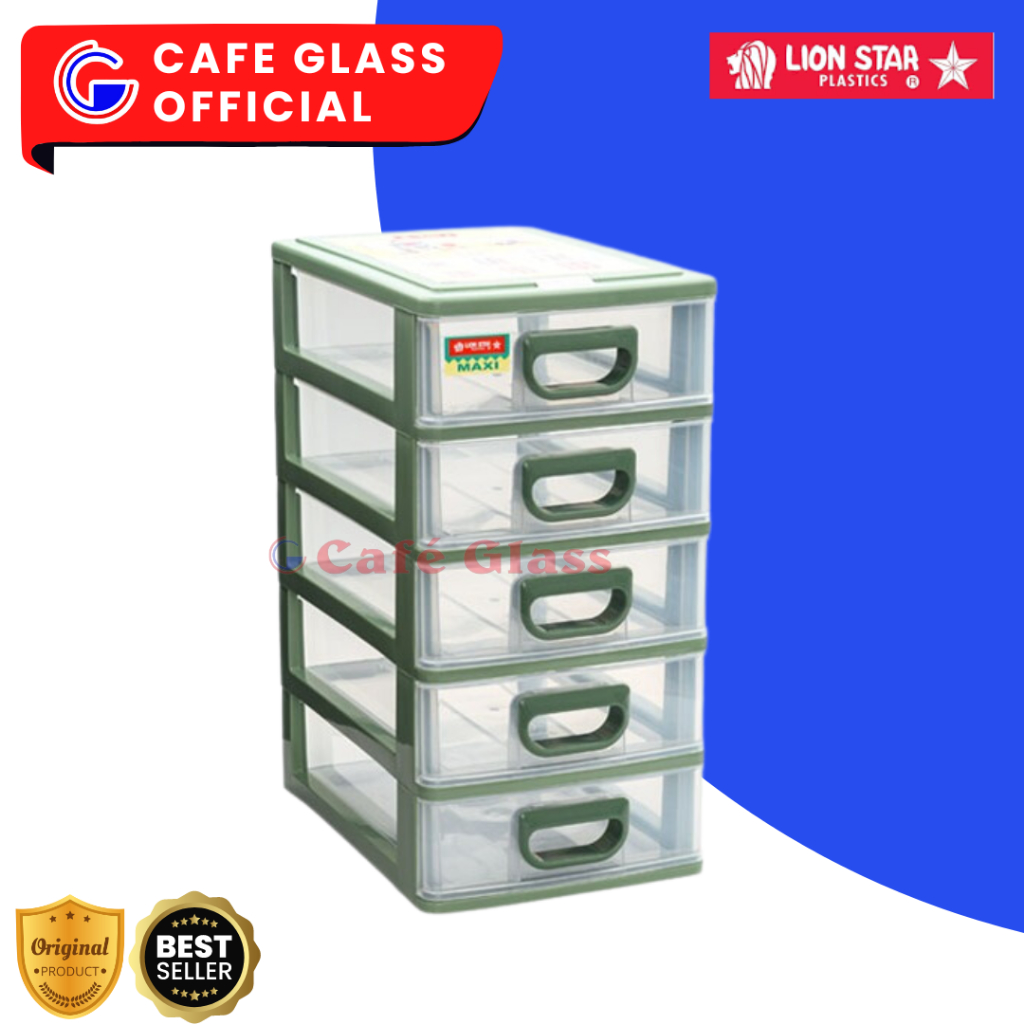 CONTAINER LACI PLASTIK I LEMARI UANG KECIL I LACI PENYIMPANAN PLASTIK SUSUN 5 I ESTIMA MAXI CONTAINE