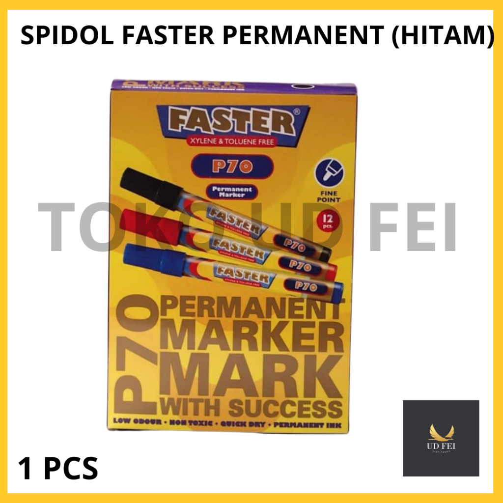 

(1 PCS=1 BIJI) SPIDOL FASTER/ SPIDOL Faster PERMANENT/ Spidol Permanen Hitam