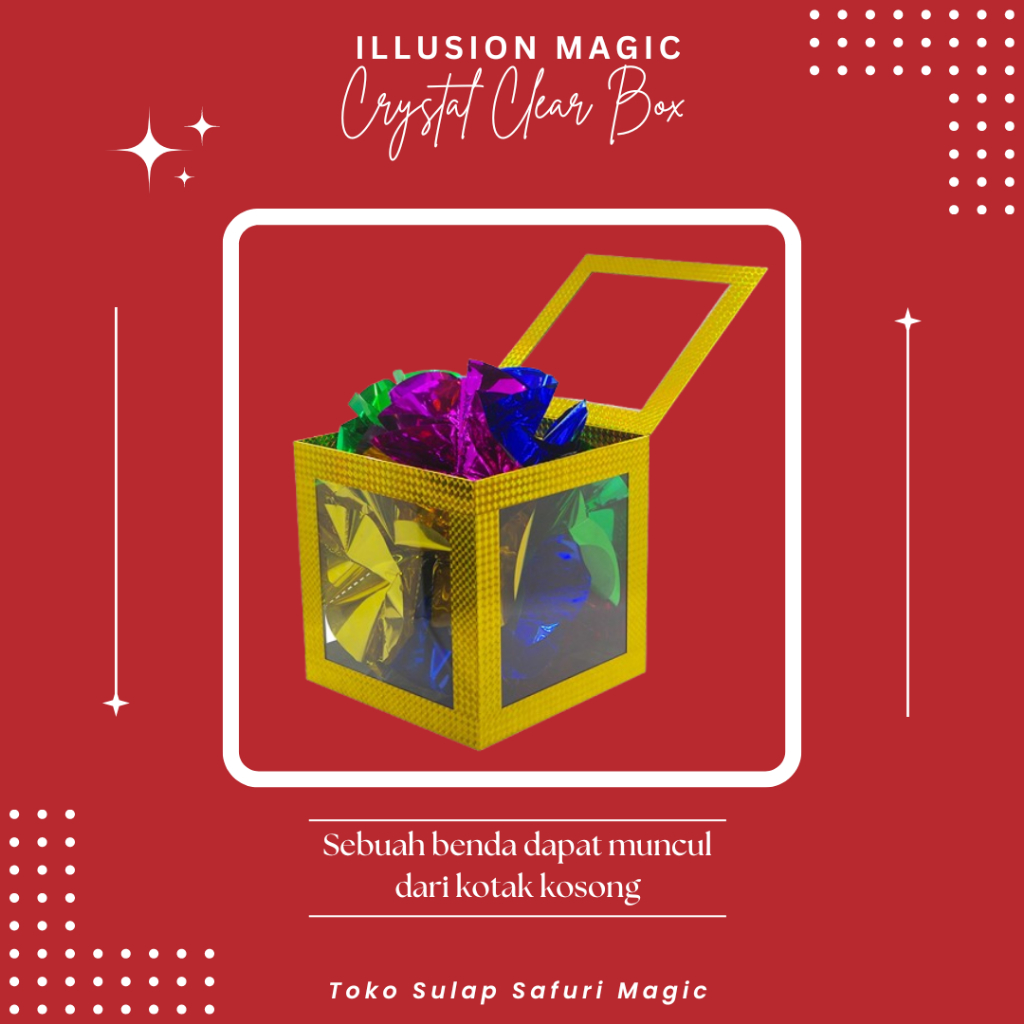 Alat Sulap Crystal Clear Box - Sulap Kotak - Kotak Ajaib - Sulap Bunga - Sulap Uang - Toko Sulap