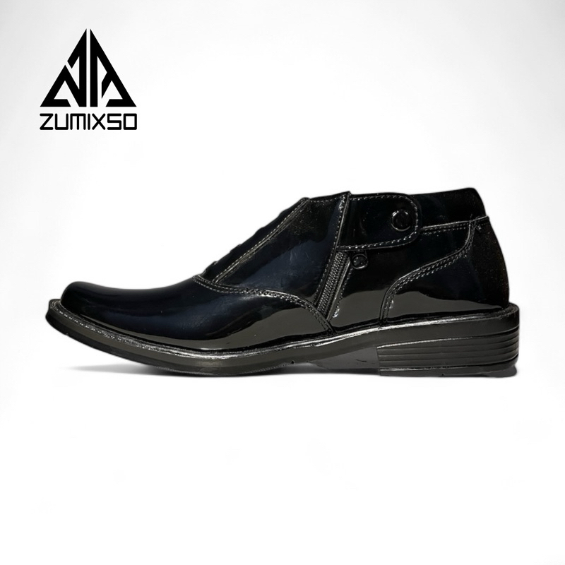 ZUMIXSO - Sepatu PDH 02 Polri Dinas Pria Sepatu PDH Pendek Pantofel Mengkilap Pria