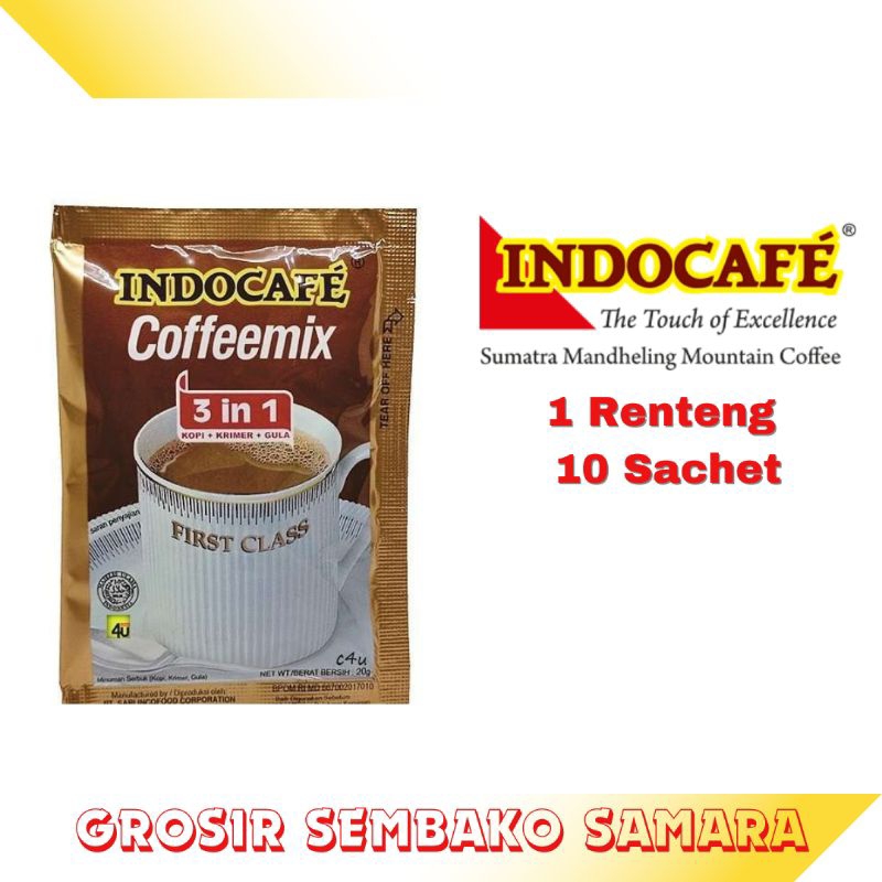 

INDOCAFE COFFEE MIX Kopi Instan Indocafe 3 in 1 Isi 1 Renteng 10 Sachet