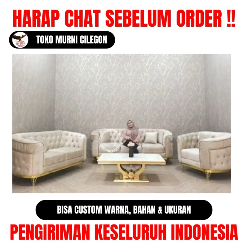 Sofa Eifell 321 Seater Cream - free ongkir cilegon serang kota