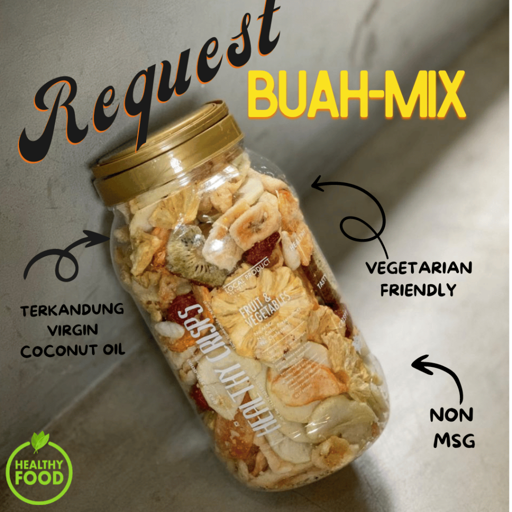 

HEALTHY CRISPS - 2000ml (500-600gr) - REQUEST KERIKPIK BUAH ISI