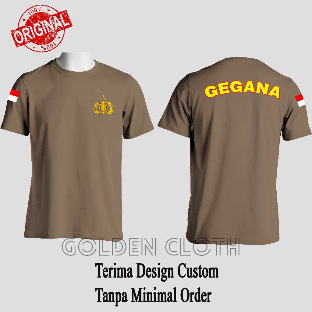 Kaos Dalam/ Dalaman Polisi GEGANA Baju Atasan Polisi Cokelat Bahan PE