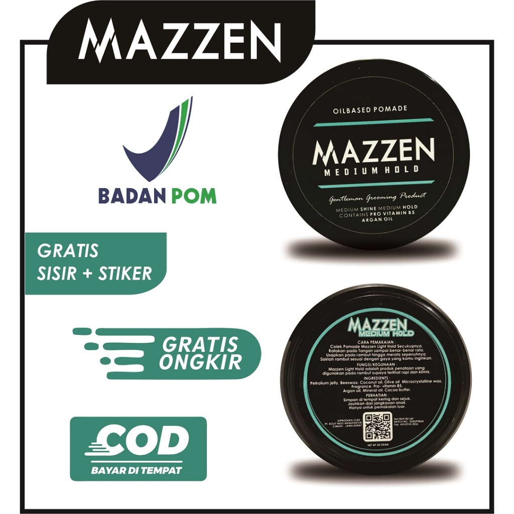 MAZZEN POMADE AROMA 50GRAM OILBASED GROSIR MURAH BUKAN POMADE WARNA WATERBASED