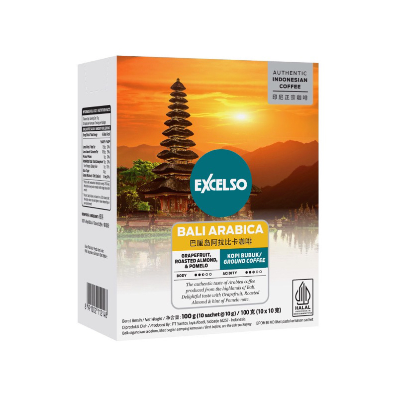 

Excelso Bali Arabica Single Serving Folding Box - Box isi 10 Sachet