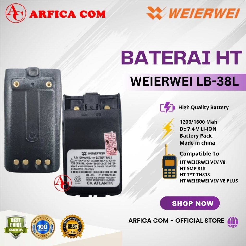 BATERAI HT SMP 818 TYT TH818 BATERAI HT SMP818 ORIGINAL WEIRWEI VEV V8