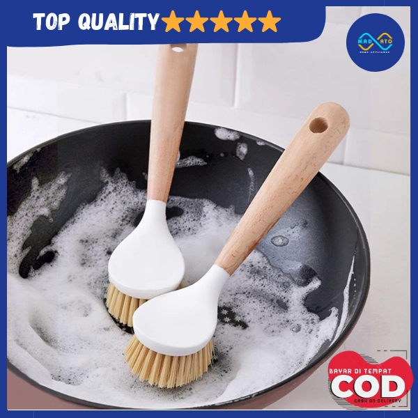 SIKAT PANCI KAYU SIKAT GAGANG PANJANG PEMBERSIH PANCI BENTUK BULAT TERMURAH TERLARIS