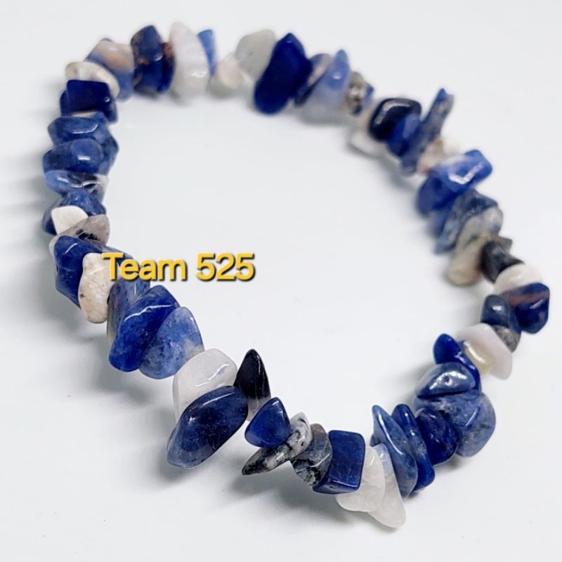 Gelang batu kerikil sodalite asli blue mizone original gelang pria wanita dewasa