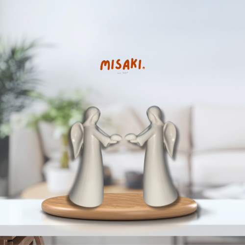 PATUNG LOVEHEART ANGEL PATUNG DEKORASI UNIK STATUE AESTHETIC PATUNG PAJANGAN MEJA PATUNG ORNAMEN STA