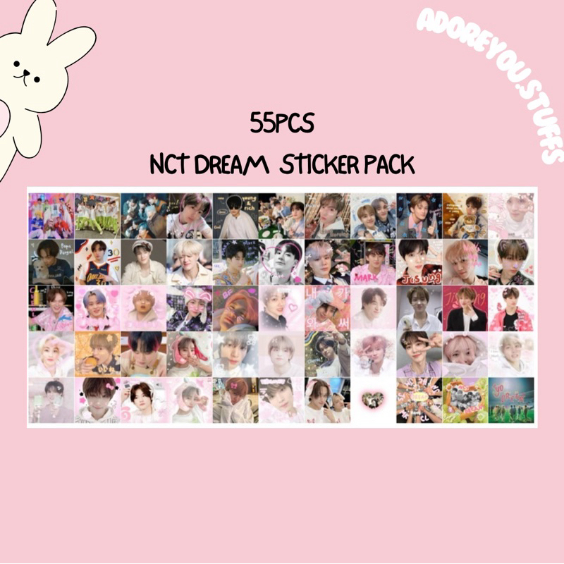 (55pcs) NCT DREAM STICKER KPOP / STICKER FREEBIES / STICKER DECO KPOP NCT DREAM / MARK / RENJUN / JA