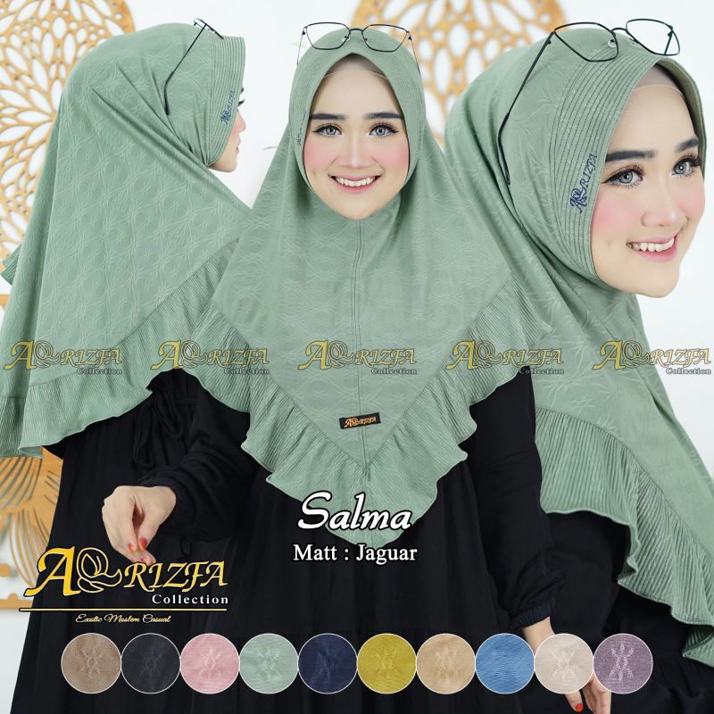 Hijab instan Pet Jersey Jaguar Kombi Rempel Plisket/Bergo Harian Rempel Salma