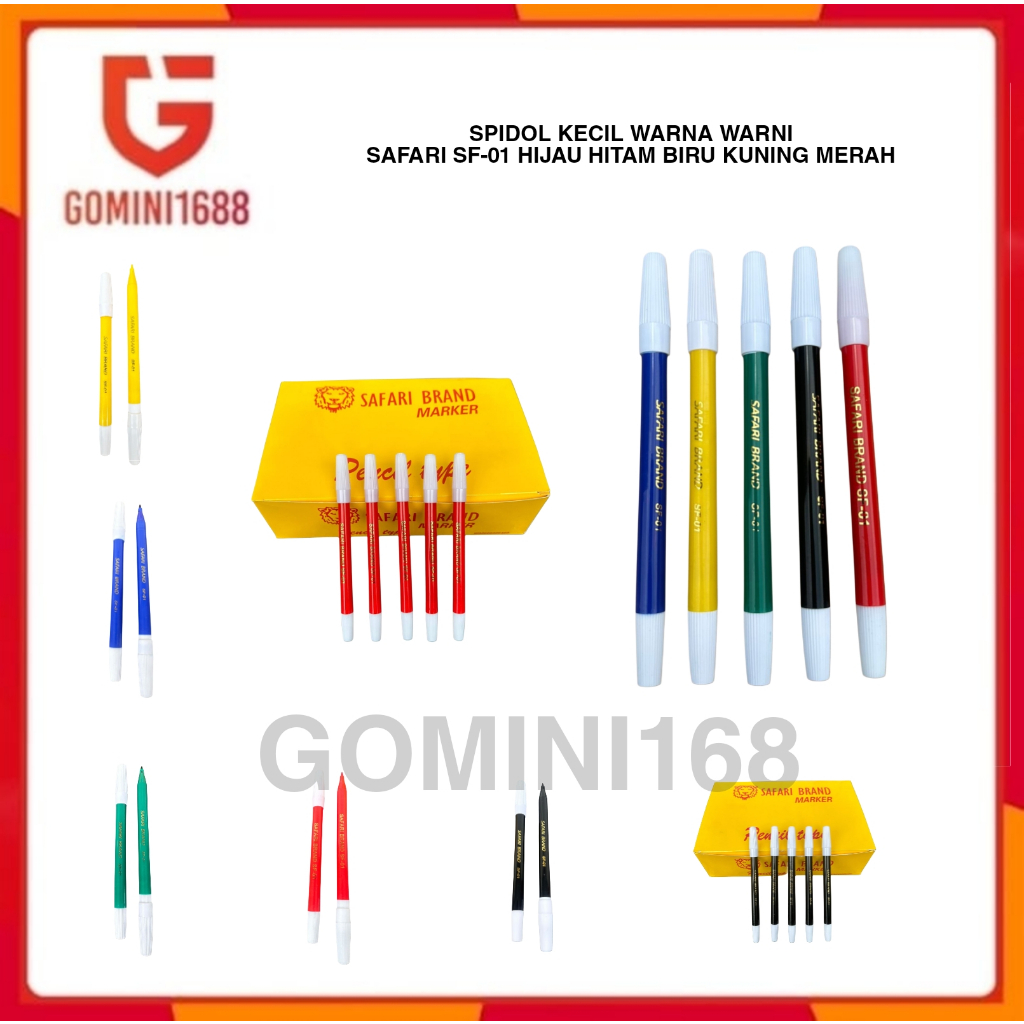 

Spidol Kecil Satuan Warna Warni Safari Sf-01 Marker Hitam / Biru / Kuning / Hijau / Merah Murah Eceran