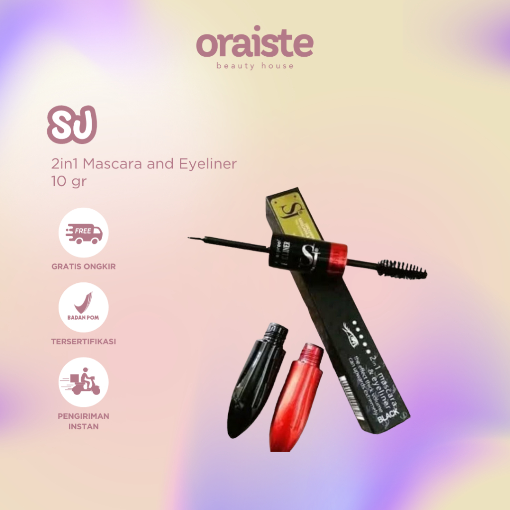 SJ 2in1 Mascara dan Eyeliner | 10 gr