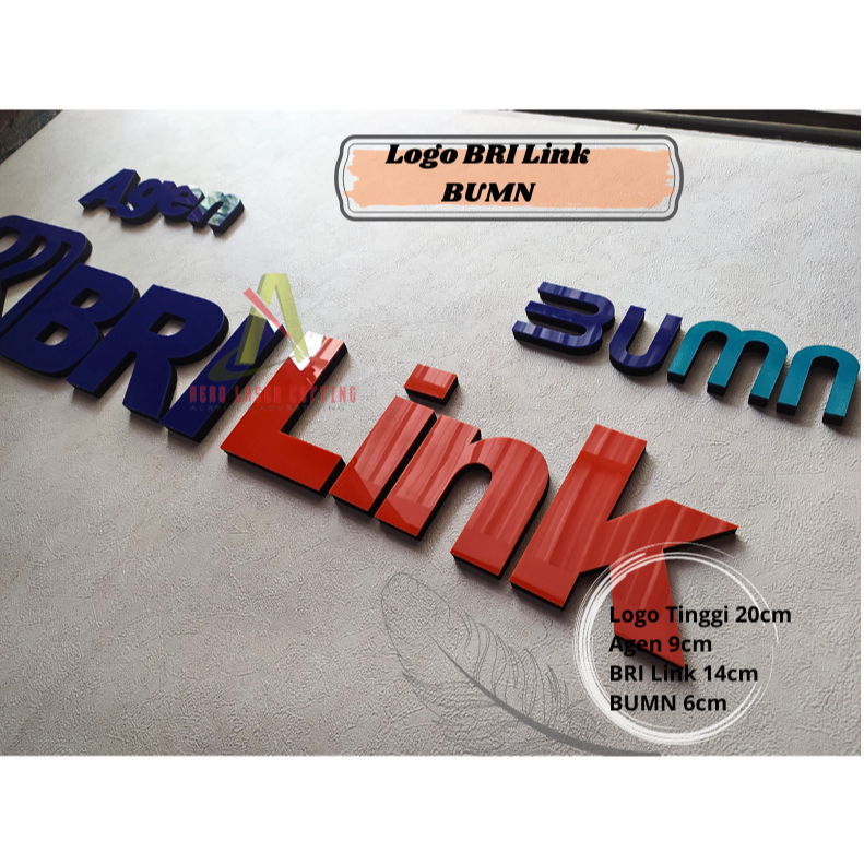 BRI LINK BUMN/LOGO BRILINK DENGAN BUMN/LOGO BRILINK AKRILIK MURAH