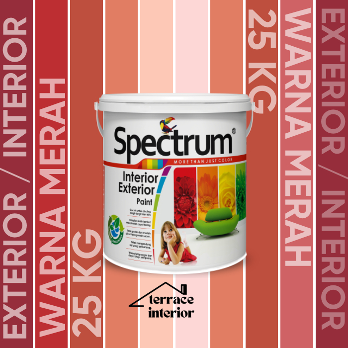 Cat Tembok Spectrum Interior & Exterior Warna Merah 25 Kg