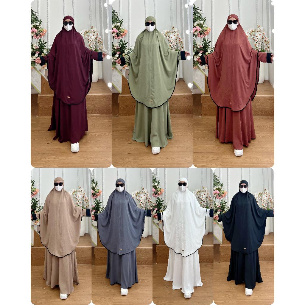 Aje Zas - Gamis Jubah Syar'i Kode - SALBI Bahan Crinkle Airflow