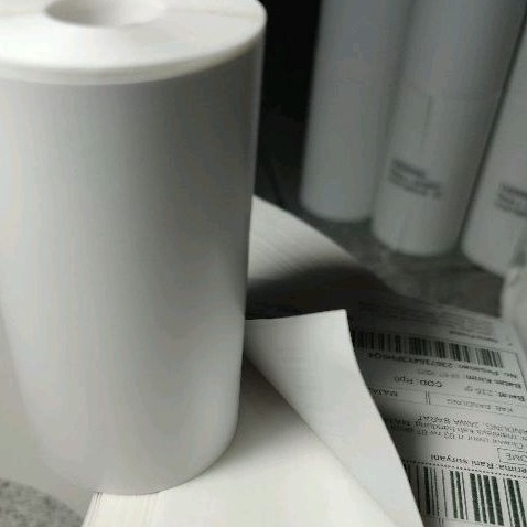 

SERBA SERBI Label Stiker Thermal 78mm x 1 meter ContinousStiker Resi 8mm mudah dikupas ada gap 2 mm di ujung PUTIH Label Direct Thermal 8mm x 1 meter countinous