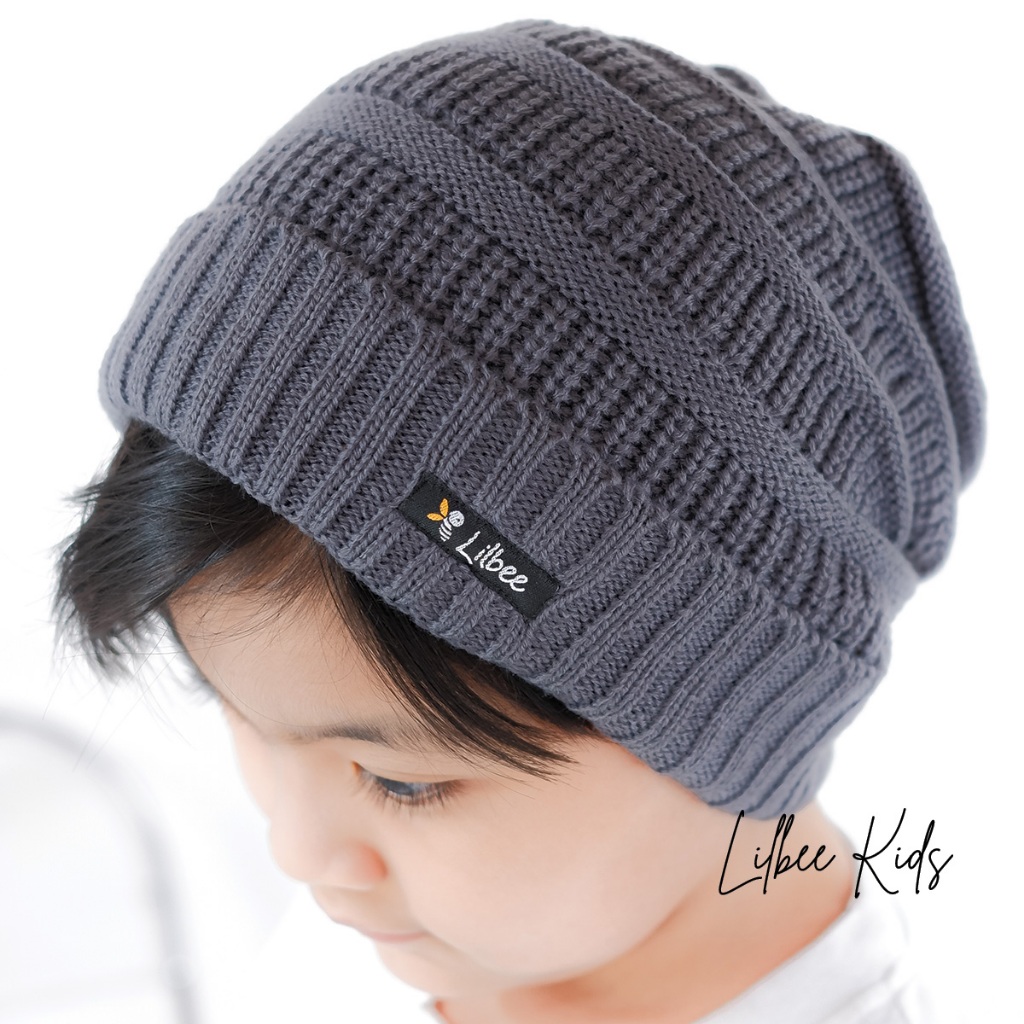 Lilbee Kids - Topi Kupluk Rajut Anak Laki Laki Korean Style Lembut Halus Bannie Hat Anak Motif Unik 