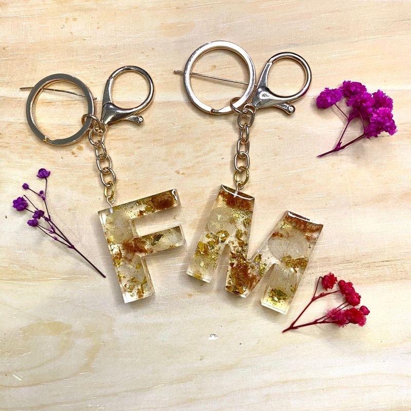 Custom Initial Resin Keychain || Gantungan Kunci Huruf dan Angka 3D Handmade