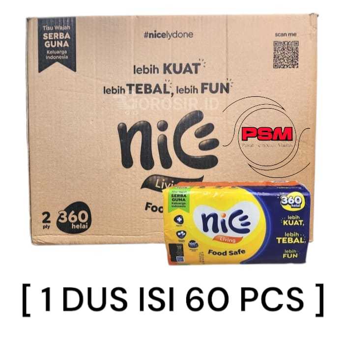 PSM ~ GROSIR TISSUE NICE 180 / 360 SHEET HARGA 1 DUS TISSUE NICE 180 / 360 SHEET isi 60 PAX