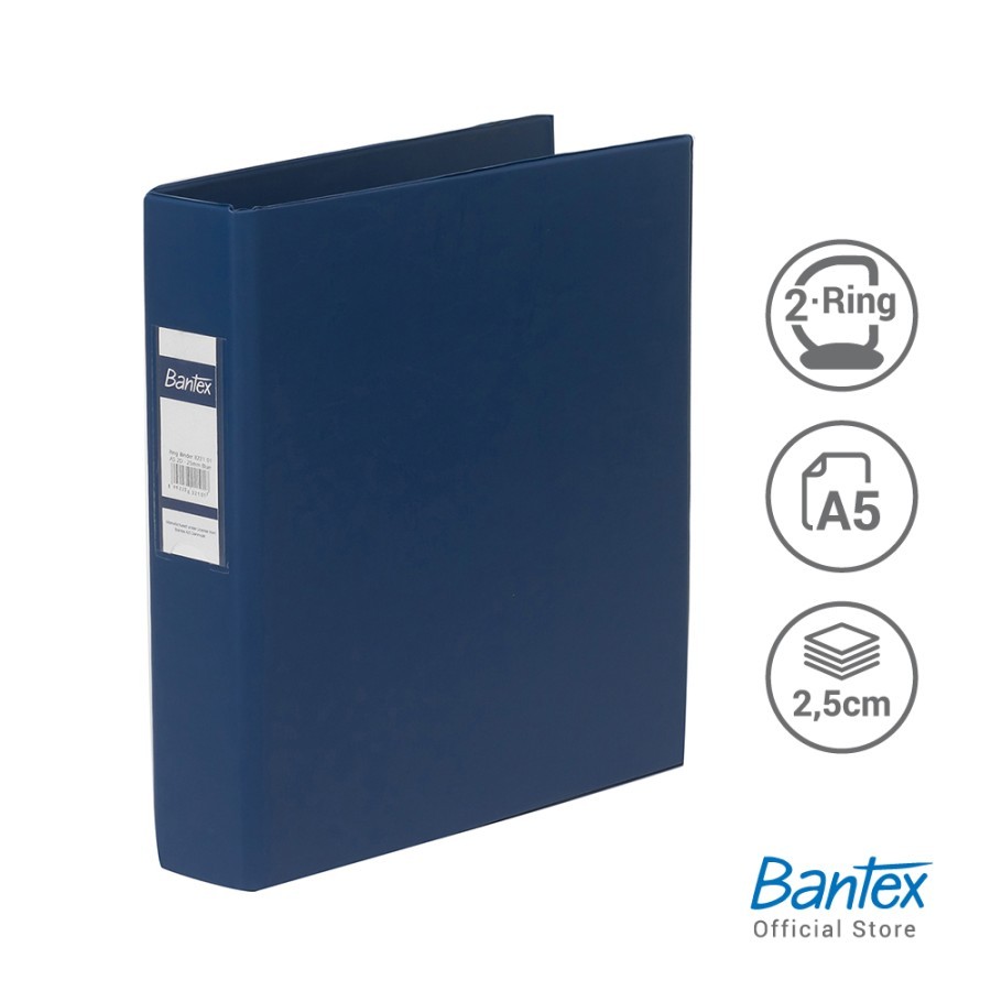 

TBMO RING BINDER 1222 A5 2D KAPASITAS 25MM 8221 01 BANTEX BIRU