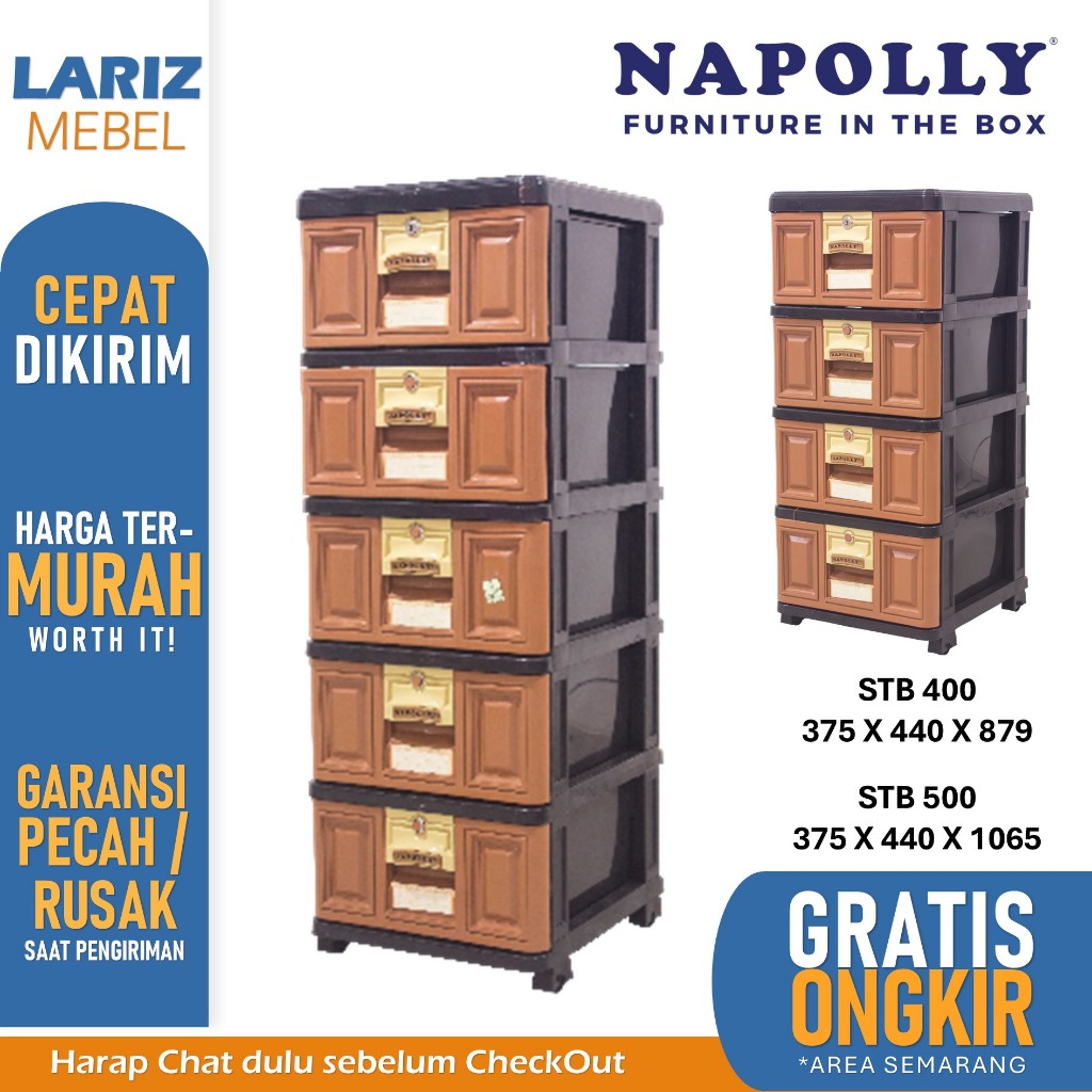 Lemari plastik Napolly model laci Stb 400 500 Napolly Semarang toko lariz mebel murah