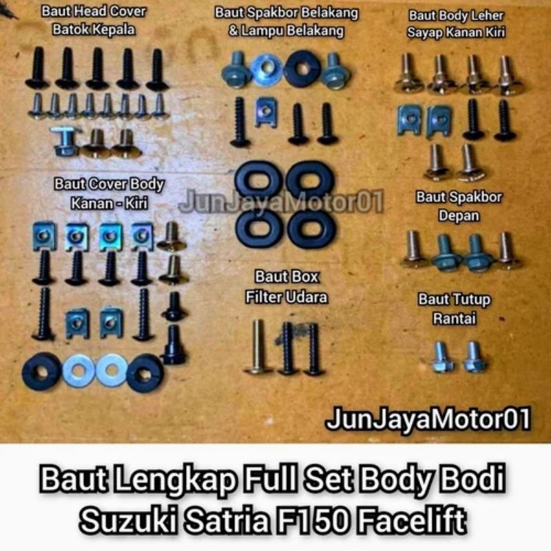 Baut Baut Full Set Body Bodi Suzuki Satria Fu